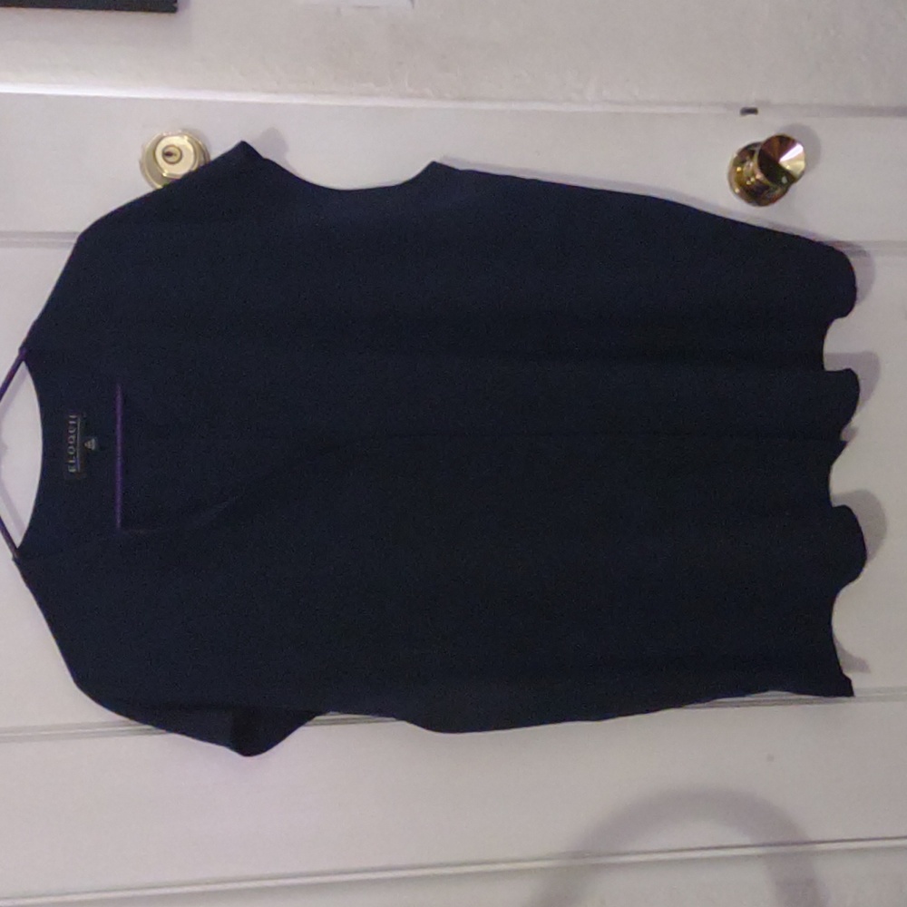 ELOQUII | Navy Blue Button Down Tank Top